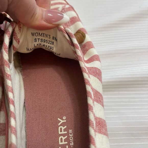 Sperry Women's Crest Vibe Linen Stripe Sneaker Memory Foam Top Sider Size 8 M - Picture 6 of 9